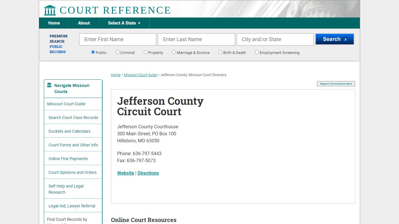 Jefferson County Circuit Court - Court Records Directory